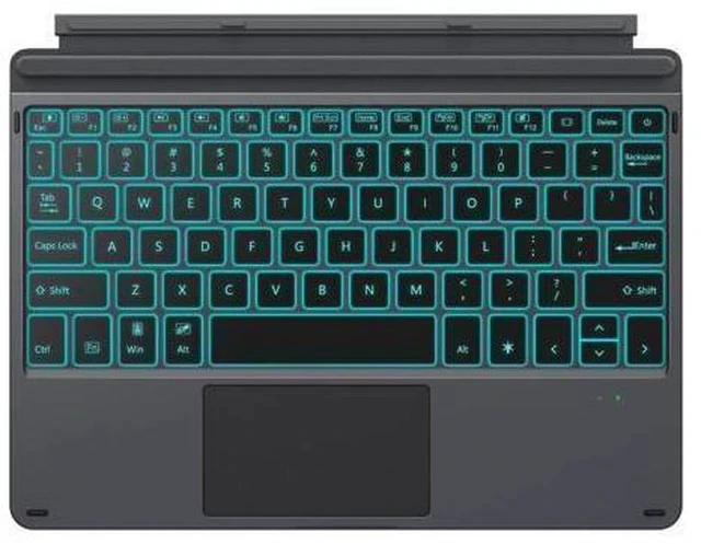 Alt view image 6 of 7 - MoKo Type Cover Fit Microsoft Surface Go 4 (2023)/ Go 3 (2021)/ Go 2 2020 / Go 2018, Slim Wireless Bluetooth Keyboard with Trackpad, 7-Color LED Backlit, Built-in Rechargeable Battery - Black