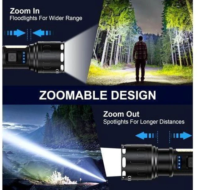 Alt view image 6 of 7 - Flashlights High Lumens Rechargeable - 100,000 Lumens Super Bright LED Magnetic Tactical Flashlight with Sidelight 8 Modes Waterproof Powerful Handheld Flash Light for Emergency Camping Home Car