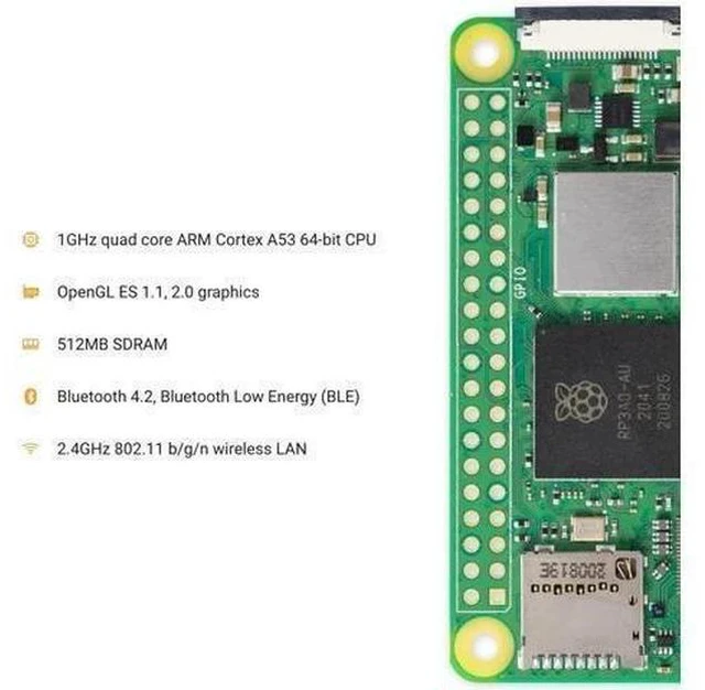 Alt view image 2 of 6 - Raspberry Pi Zero 2 W (Wireless / Bluetooth) 2021 (RPi Zero 2W)