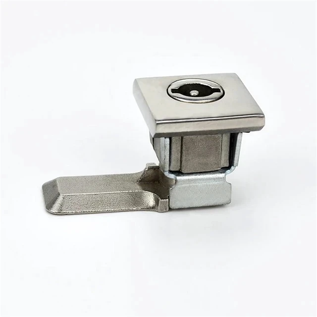 Alt view image 3 of 7 - Stainless Steel Tongue Lock Square Head Lock Box Door Lock Ship Lock Rittal Cabinet Small Square Sealed 1Pcs