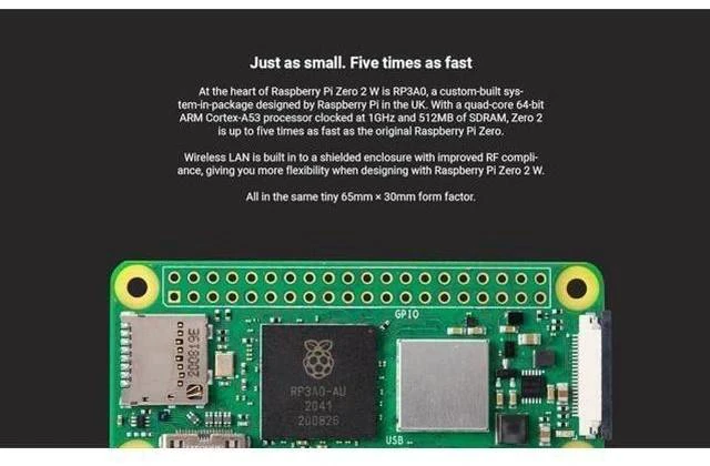 Alt view image 6 of 6 - Raspberry Pi Zero 2 W (Wireless / Bluetooth) 2021 (RPi Zero 2W)