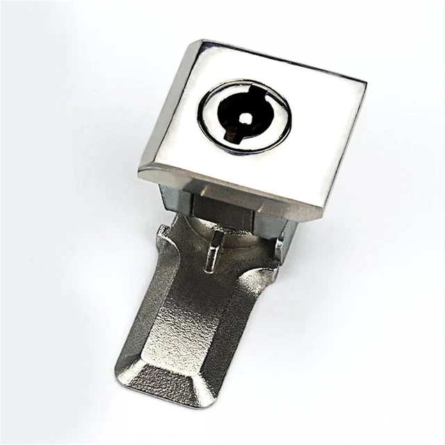 Alt view image 5 of 7 - Stainless Steel Tongue Lock Square Head Lock Box Door Lock Ship Lock Rittal Cabinet Small Square Sealed 1Pcs