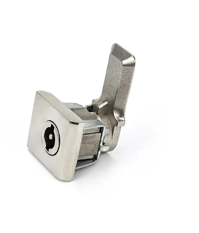 Alt view image 6 of 7 - Stainless Steel Tongue Lock Square Head Lock Box Door Lock Ship Lock Rittal Cabinet Small Square Sealed 1Pcs