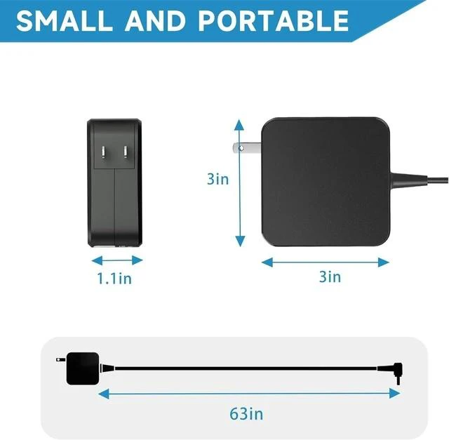 Alt view image 2 of 7 - 65W 45W Laptop Charger Compatible with Vivobook 14 15 17 Flip 14 15 S13 S14 S15 Go 12 14 15 X510UR X515 X515J X515E X515M X515MA X415JA X415EA F513EA F513E Adapter Power Supply Cord