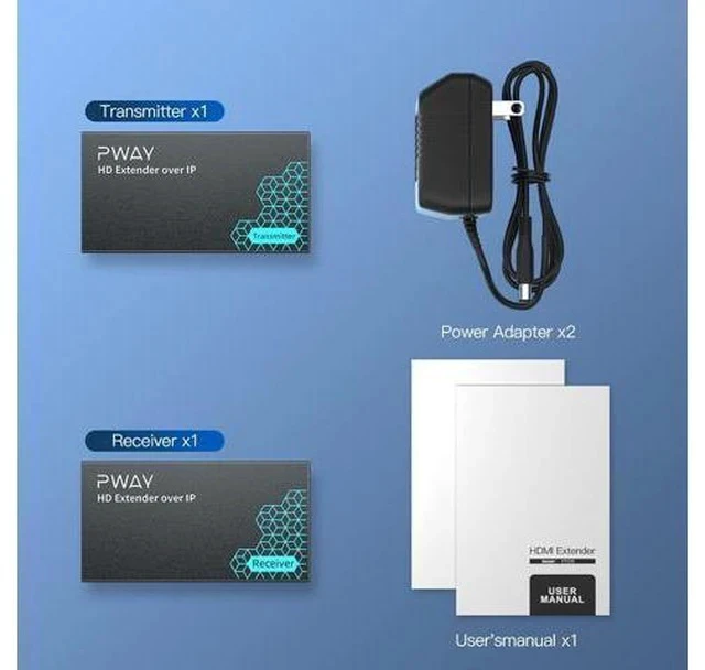 Alt view image 7 of 7 - PWAY HDMI Extender 500ft Over Single Cat5e/6, One to Multiple Monitors by Ethernet Switch, Full HD 1080P@60Hz Video Extended