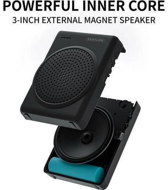 Alt view image 5 of 7 - SAINTLARK S22 Voice Amplifier for Teachers,with Wired Portable Microphone and Speaker and Belt Supports MP3 Format Audio for Training,presentations, Guided Tours, Personal Voice Amplifier