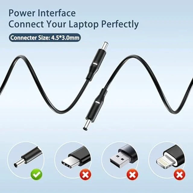 Alt view image 4 of 7 - 130W 4.5mm AC Laptop Charger Compatible with Dell XPS 15 7590 9530 9550 9560 9570 Precision M3800 M2800 5510 5520 5530 5540 Inspiron 7347 7348 7459 Power Supply Cord