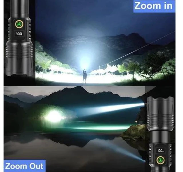 Alt view image 4 of 7 - Flashlights Rechargeable High Lumens, Ultra Powerful LED 250000 Lumens Super Bright Tactical Flashlight High Power Handheld Flash Light Waterproof Zoomable 5 Modes for Camping, Emergency, Home