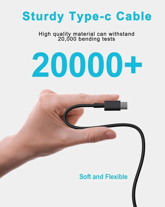 Alt view image 3 of 7 - 60W 65W USB Type C Laptop Charger Compatible with Latitude 5540 5550 5420 5450 3550 3450 7440 7430 5530 3540 5430 5520 7420 e5440 for Chromebook XPS 13 Computer 65 Watt Power Adapter