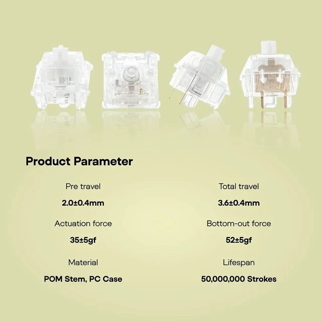 Alt view image 4 of 7 - Silent Mechanical Keyboard Switches Set - 35 Pieces Factory Pre-Lubed, 5-Pin Linear/Tactile Switches for Custom Mechanical Keyboards (Crystal(Tactile Silent))