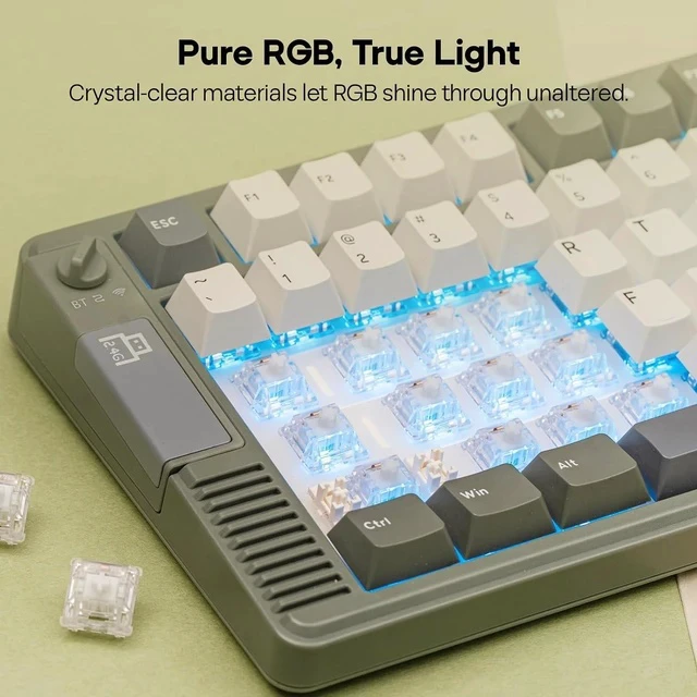 Alt view image 7 of 7 - Silent Mechanical Keyboard Switches Set - 35 Pieces Factory Pre-Lubed, 5-Pin Linear/Tactile Switches for Custom Mechanical Keyboards (Crystal(Tactile Silent))