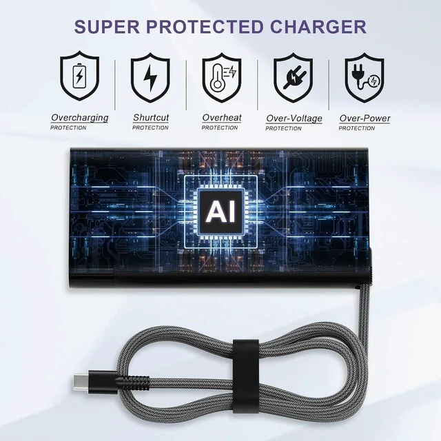 Alt view image 4 of 6 - 90W USB C Laptop Charger Compatible with HP Spectre x360 904144-850 904082-003 adp-90fe 2ln85aa HP 90w USB-c Power Adapter Type C AC Adapter Power Supply Cord