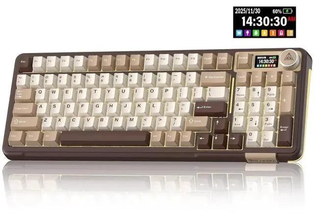 Main image of A99 Pro Mechanical Keyboard with LCD Screen & Metal Knob, Wireless Gaming Keyboard with BT5.0/2.4GHz