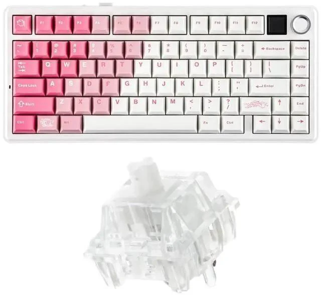 Main image of X Aula F75 MAX Wireless Mechanical Keyboard with TFT Screen and Knob+Crystal Tactile Silent Mechanical Keyboard Switches Set