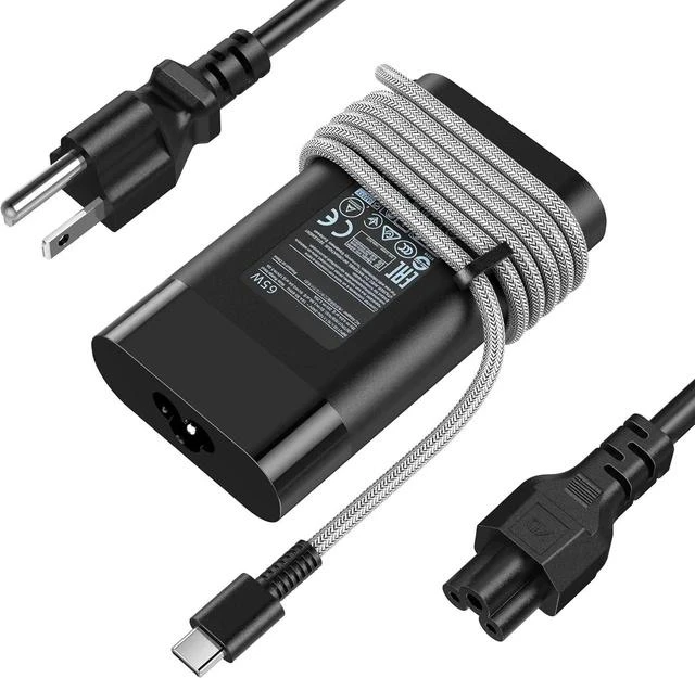 Alt view image 2 of 7 - 65W Laptop Charger Compatible with HP Envy X360 Elitebook x360 Elite x2 Chromebook X360 20V/3.25A AC Adapter Compatible with ZBook ProBook Type C Travel Fast Charging Laptop Power Cord
