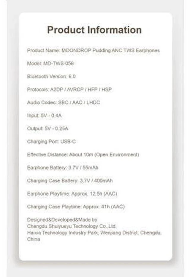 Alt view image 4 of 6 - Pudding TWS Earphone True Wireless Stereo ANC AI ENC LHDC-V 10mm Dynamic Driver Interactive DSP Bluetooth 6.0 Music Game Dual Mode (White)