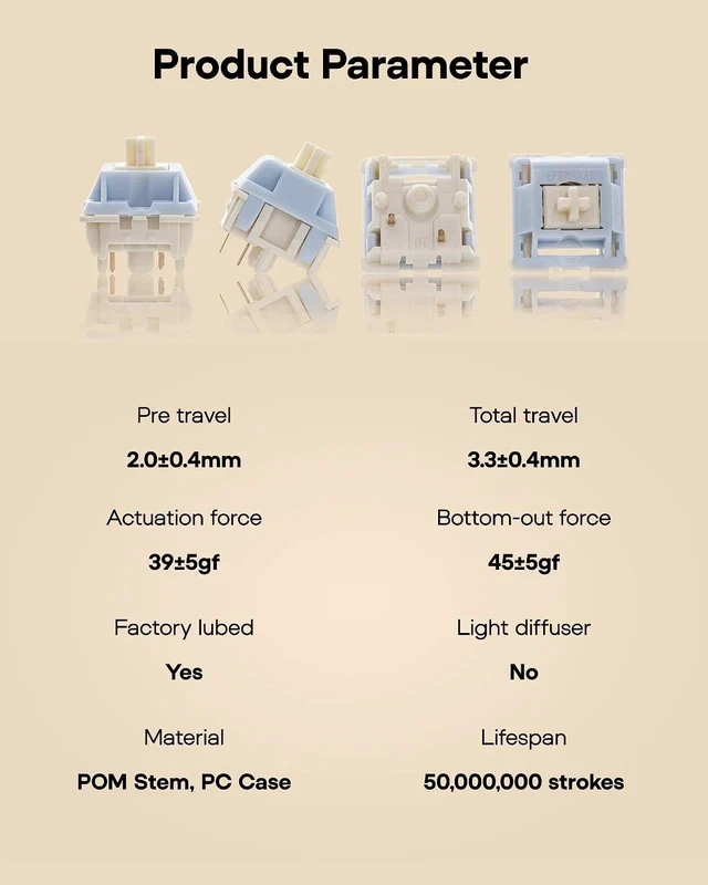 Alt view image 4 of 7 - Silent Mechanical Keyboard Switches Set - 35 Pieces Factory Pre-Lubed, 5-Pin Linear/Tactile Switches for Custom Mechanical Keyboards (Sorane(Linear Silent))