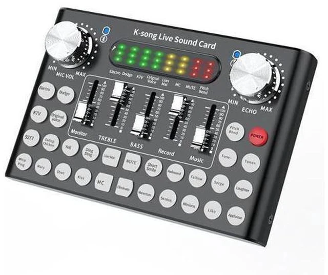 Alt view image 2 of 4 - Sound Card Microphone Voice Music o Usb Headset Entertainment Karaoke Steamers K-Song Live Sound Card F007