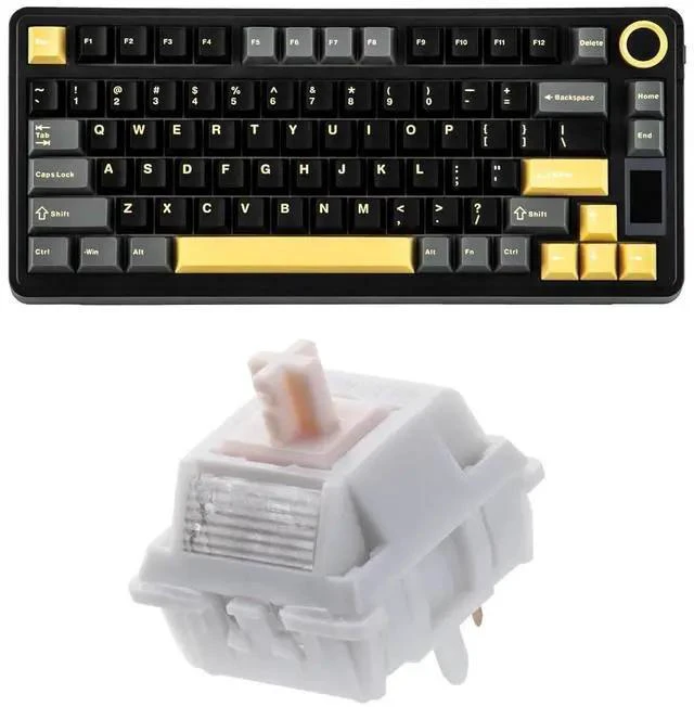 Main image of X Aula EA75 MAX Wireless Gaming Keyboard with Screen & Knob+Cream Marble 47gf Gaming Keyboard Switches