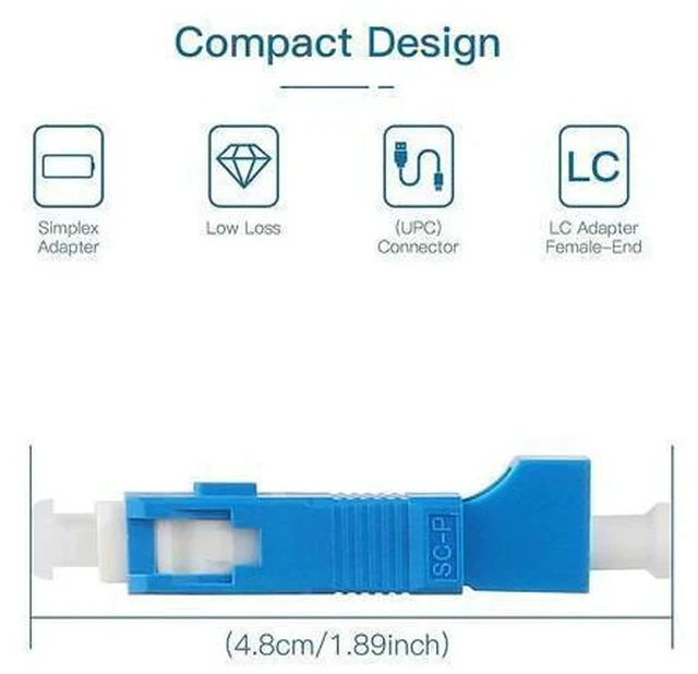 Alt view image 3 of 5 - Duogalia 15 Pack Singlemode SC/UPC Male to LC/UPC Female Adapter Fiber Optic Connector FTTH Adaptor Convertor for Visual Fault Locator Single Mode 9/125um Optical Adapter for VFL