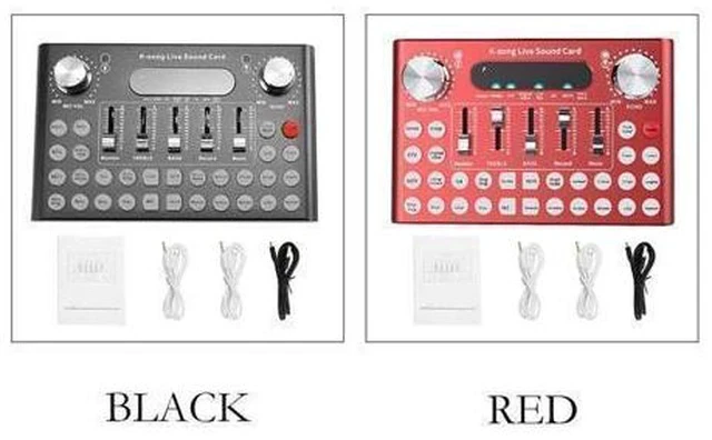 Alt view image 4 of 4 - Sound Card Microphone Voice Music o Usb Headset Entertainment Karaoke Steamers K-Song Live Sound Card F007