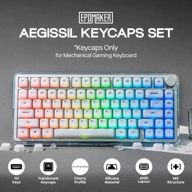 Alt view image 2 of 7 - AegisSil Keycap Set+CloudGel Wrist Rest for Keyboard and Mouse