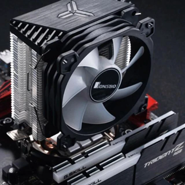 Alt view image 3 of 6 - CR1200 2 Heat Pipe Tower CPU Cooler RGB 3Pin Cooling Fans Heatsink for LGA 775/1150/1151/1155/1156 AM4/AM3+/AM2+/FM2+/FM1