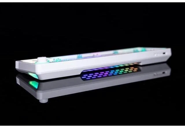 Alt view image 4 of 4 - GK GAMAKAY LK67 65% RGB Modular DIY Mechanical Keyboard, 67 Keys Hot Swappable 3pin/5pin Switch, Programmable Triple Mode Bluetooth 5.0/USB-C Wired/2.4GHz Wireless Customized Keyboard Kit (White)