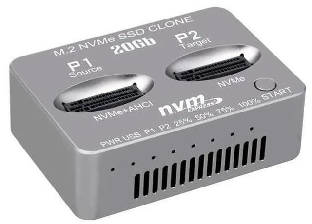 Main image of M.2 NVMe SSD Dock AHCI Duplicator Cloner USB3.2 20G SSD Dual-Bay Offline Clone USB C to NVME Docking Station Mobile Hard Drives Dock for Mac Window Linux