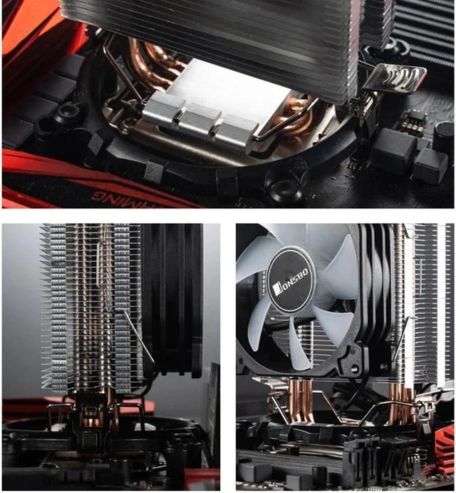 Alt view image 4 of 6 - CR1200 2 Heat Pipe Tower CPU Cooler RGB 3Pin Cooling Fans Heatsink for LGA 775/1150/1151/1155/1156 AM4/AM3+/AM2+/FM2+/FM1