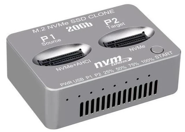 Alt view image 6 of 7 - M.2 NVMe SSD Dock AHCI Duplicator Cloner USB3.2 20G SSD Dual-Bay Offline Clone USB C to NVME Docking Station Mobile Hard Drives Dock for Mac Window Linux
