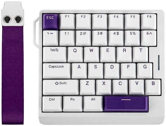 Main image of HE30 One-Handed Hall Effect Keyboard, 8K Polling & 0.125ms, SOCD & Snap Key, Adjustable Trigger, PBT Keycap, RGB, Custom Software, Wired Gaming Keyboard for PC/Gamer (White Purple)