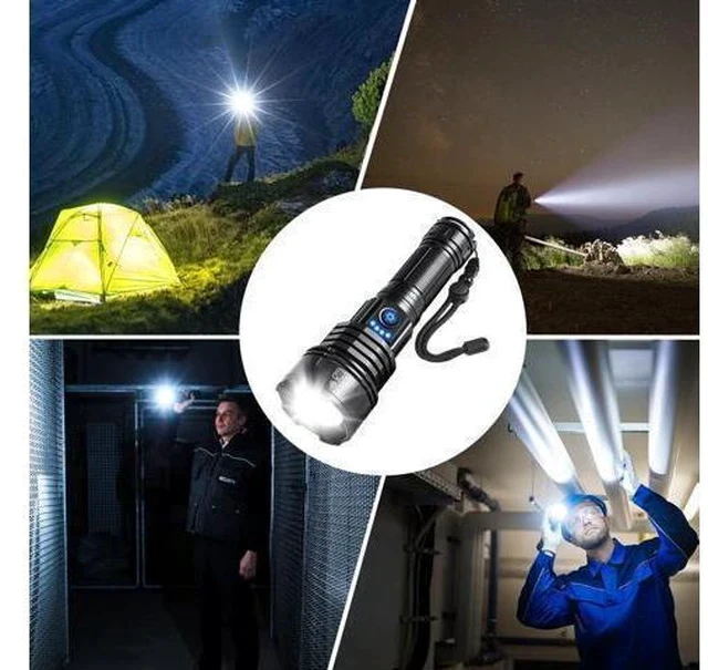 Alt view image 6 of 7 - Flashlights High Lumens Rechargeable, 990000LM Super Bright Flashlight, Adjustable Tactical Flashlight, 5Mode Flash Light High Powered, Waterproof LED Flashlight for Camping, Hiking, Home, Emergencies