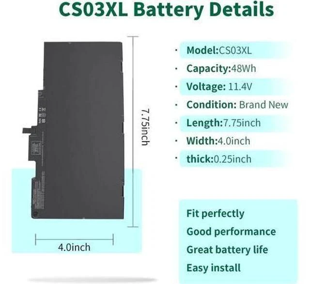 Alt view image 2 of 6 - DMKAOLLK CS03XL Laptop Battery for HP EliteBook 840 850 755 745 G3 G4 ZBook 15u G3 G4 Series 800513-001 800231-1C1 800513-001 CS03 CS03046XL HSTNN-IB6Y HSTNN-UB6S HSTNN-I33C-4