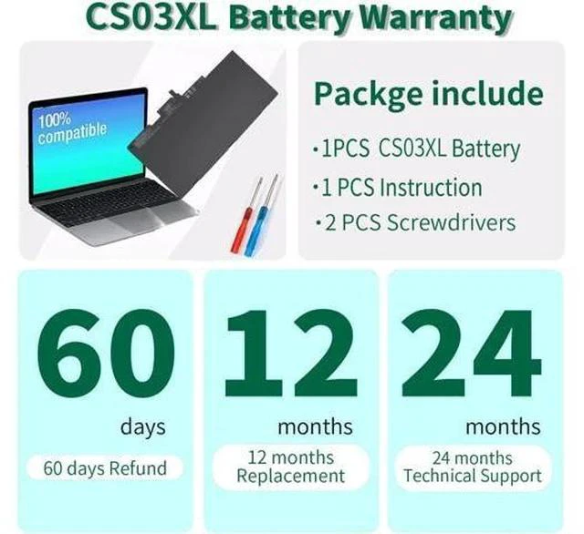 Alt view image 6 of 6 - DMKAOLLK CS03XL Laptop Battery for HP EliteBook 840 850 755 745 G3 G4 ZBook 15u G3 G4 Series 800513-001 800231-1C1 800513-001 CS03 CS03046XL HSTNN-IB6Y HSTNN-UB6S HSTNN-I33C-4