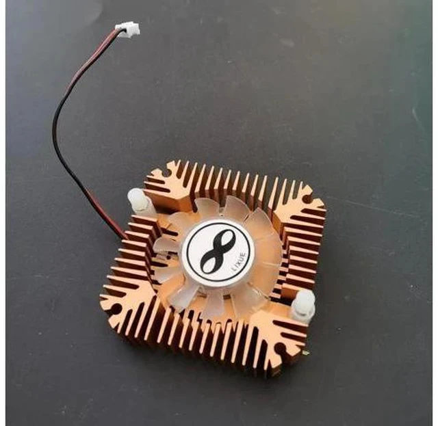 Alt view image 2 of 3 - Aluminum Heatsink with fan for 1W 3W 5W 10W COB High Power LED light Cooling Cooler DC12V(gold)