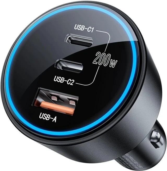 Main image of USB C Car Charger Fast Charging 200W Dual PD 100W Type C Car Charger PD3.0/QC4.0/PPS Cigarette Lighter Adapter for iPhone 16/15/14/13/12 Galaxy S22/S21 Ultra MacBook Laptop etc