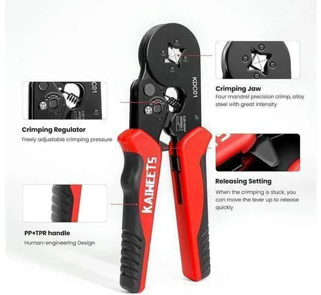 Alt view image 3 of 7 - Ferrule Crimping Tool Kit, AWG 23-7 Self-adjustable Wire Ferrule Crimper Plier Set with 1200pcs Wire Terminals Crimping Connectors Wire Ends Ferrules