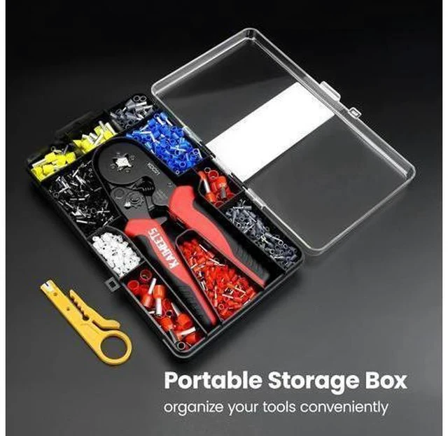 Alt view image 5 of 7 - Ferrule Crimping Tool Kit, AWG 23-7 Self-adjustable Wire Ferrule Crimper Plier Set with 1200pcs Wire Terminals Crimping Connectors Wire Ends Ferrules