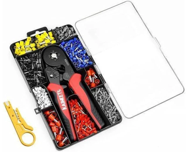 Alt view image 6 of 7 - Ferrule Crimping Tool Kit, AWG 23-7 Self-adjustable Wire Ferrule Crimper Plier Set with 1200pcs Wire Terminals Crimping Connectors Wire Ends Ferrules