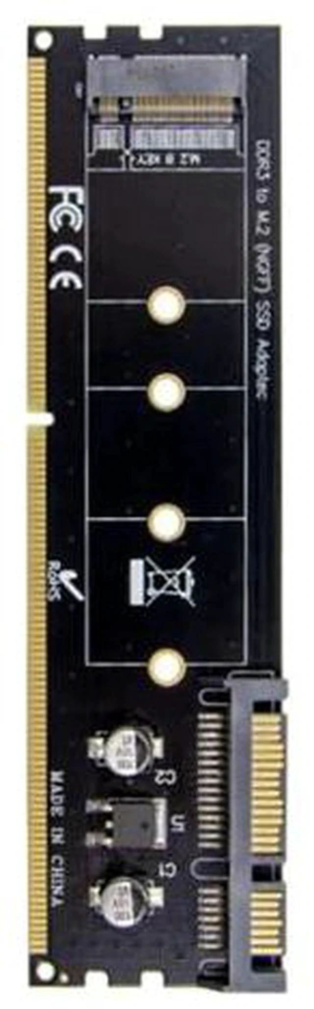 Main image of DDR3 Memory Slot M.2 SSD to SATA Expansion Board DDR3 to M.2 NGFF SSD Adapter for Laptop PC