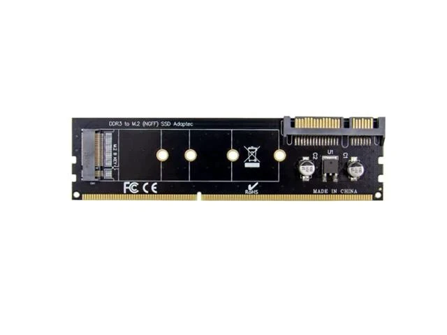 Alt view image 3 of 4 - DDR3 Memory Slot M.2 SSD to SATA Expansion Board DDR3 to M.2 NGFF SSD Adapter for Laptop PC