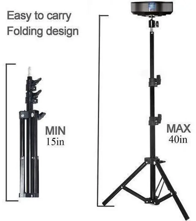 Alt view image 7 of 7 - Projector Tripod Stand, Portable Tripod Mount Floor Stand, Folding Floor Tripod Stand, Outdoor Stand for Projector,Camera, Webcam 18" to 40" (Withstand 3pounds 1.5kgs)