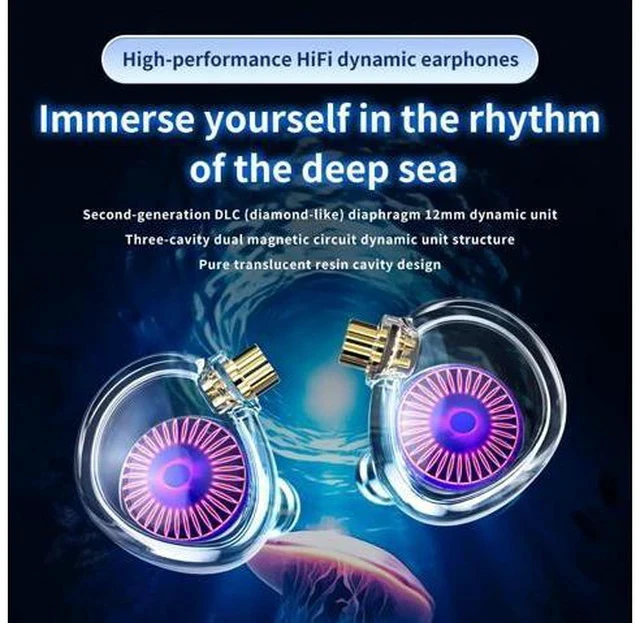 Alt view image 3 of 7 - Medusa High-Performance 12mm Dynamic Drivers Monitors in-Ear Earphones (with mic)