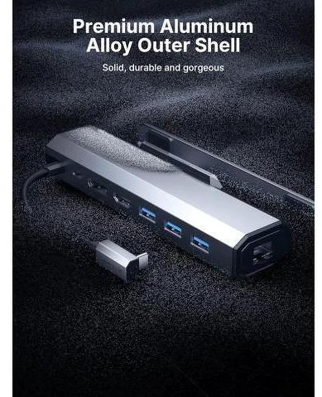 Alt view image 6 of 7 - Docking Station for Steam Deck/Rog Ally/Legion Go, 7-in-1 Steam Deck Dock with HDMI 4K@60Hz, DisplayPort, Gigabit Ethernet, USB A 3.2 and 100W Charge Compatible with Steam Deck OLED-HB0702