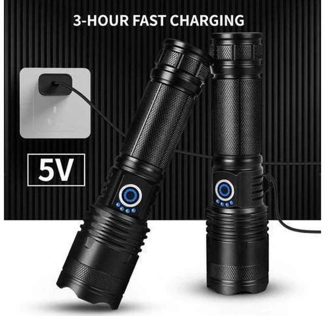 Alt view image 3 of 7 - Rechargeable LED Flashlights High Lumens 990 000 Lumens Super Bright Flashlights with 5 Modes Waterproof Powerful Flash Light Multifunctional Flashlights for Home Camping Hiking(2 Pack)