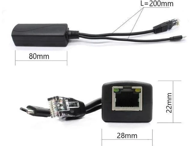 Alt view image 3 of 6 - ANVISION 4-Pack 5V PoE Splitter, 48V to 5V 2.4A Adapter with Micro USB Plug, IEEE 802.3af Compliant, for IP Camera, Tablets, Dropcam or Raspberry Pi and More, AV-PS05-1