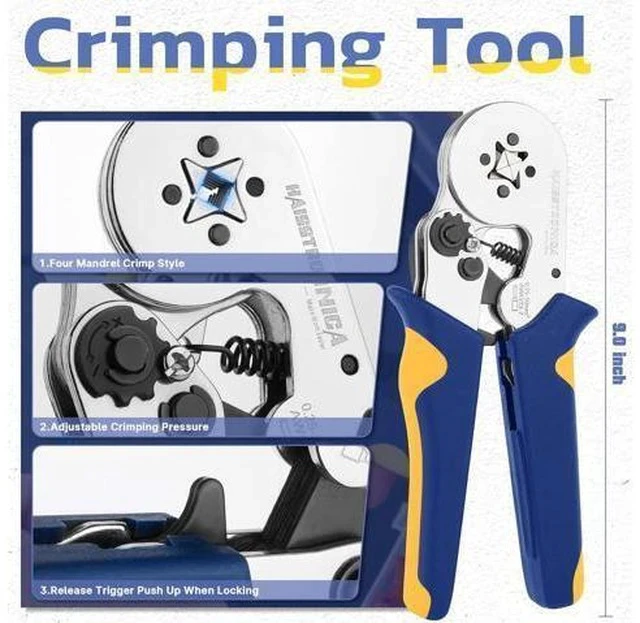 Alt view image 2 of 7 - Ferrule Crimping Tool Kit Wire Ferrules Crimper with 1200PCS Ferrule AWG 23-7 Wire End Ferrule Terminals