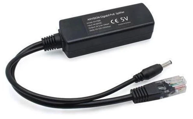 Alt view image 4 of 5 - ANVISION 4-Pack 5V Gigabit PoE Splitter, 48V to 5V 2.4A Adapter, 10/100/1000Mbps, Plug 3.5mm x 1.35mm, 5.5mm x 2.1mm Connector, IEEE 802.3af Compliant, for IP Camera and More