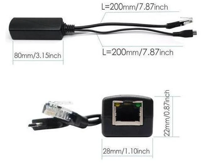 Alt view image 4 of 5 - ANVISION 4-Pack Active 5V 2.4A PoE Splitter Adapter IEEE 802.3af Compliant Micro USB 48V to 5V/2.4A, for Tablets, Dropcam or Raspberry Pi, IPC, IP Camera and More